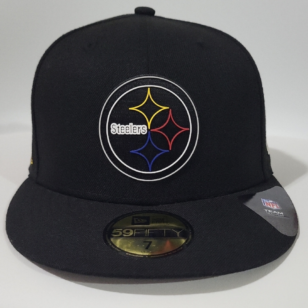 New Era Black Steelers 59FIFTY Fitted Hat Size 7